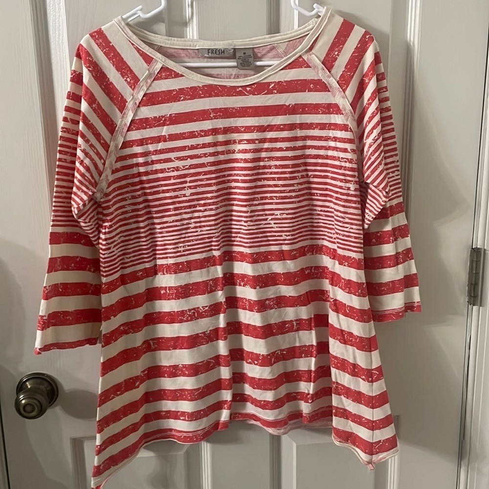 Fresh Brand Pullover Striped Shirt Medium